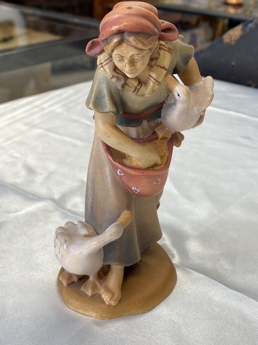 Krippenfigur gänsemagd mit - krippenfigur,
