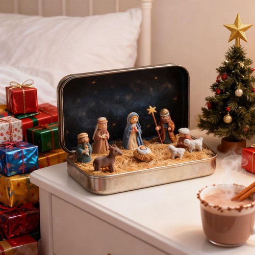 Mini weihnachtskrippe mit - mini-weihnachtskrippe,