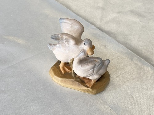Krippenfigur gänsepaar holz - krippenfigur,