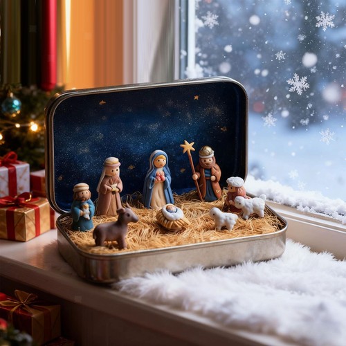 Mini weihnachtskrippe figuren - mini-weihnachtskrippe,,