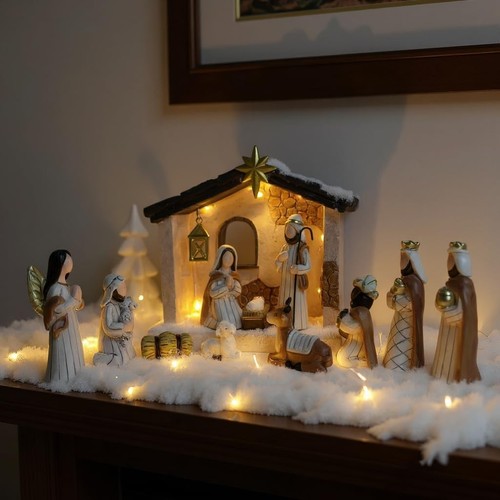 Krippenfiguren set teilig - krippenfiguren,